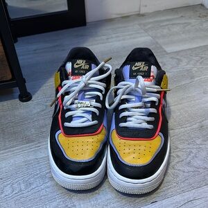 Nike Air Force 1 Yellow Black Sneakers